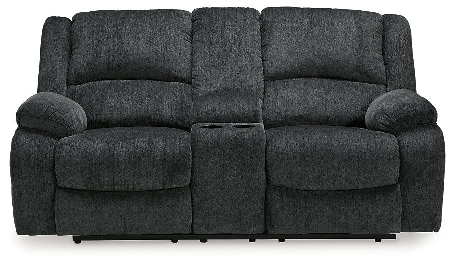 Draycoll Power Reclining Loveseat with Console - Yulissa Home Furnishings (NJ)