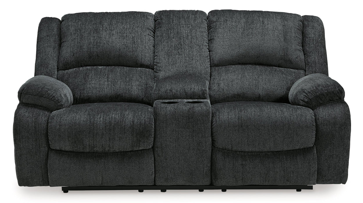 Draycoll Power Reclining Loveseat with Console - Yulissa Home Furnishings (NJ)