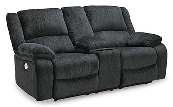 Draycoll Power Reclining Loveseat with Console - Yulissa Home Furnishings (NJ)