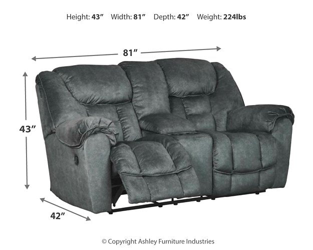 Capehorn Reclining Loveseat with Console - Yulissa Home Furnishings (NJ)