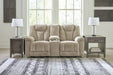 Hindmarsh Power Reclining Loveseat with Console - Yulissa Home Furnishings (NJ)