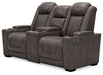 HyllMont Power Reclining Loveseat with Console - Yulissa Home Furnishings (NJ)