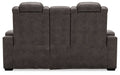 HyllMont Power Reclining Loveseat with Console - Yulissa Home Furnishings (NJ)