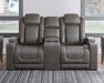 HyllMont Power Reclining Loveseat with Console - Yulissa Home Furnishings (NJ)