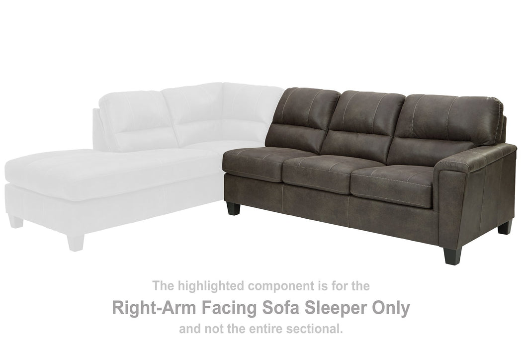 Navi 2-Piece Sleeper Sectional with Chaise - Yulissa Home Furnishings (NJ)