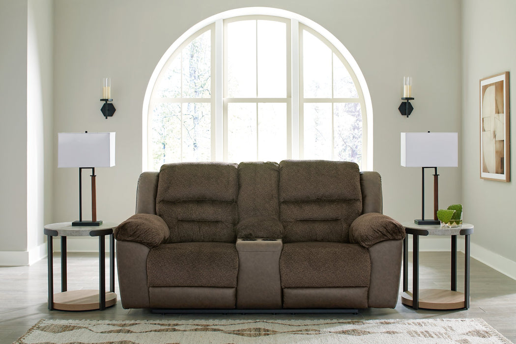 Dorman Reclining Loveseat with Console - Yulissa Home Furnishings (NJ)