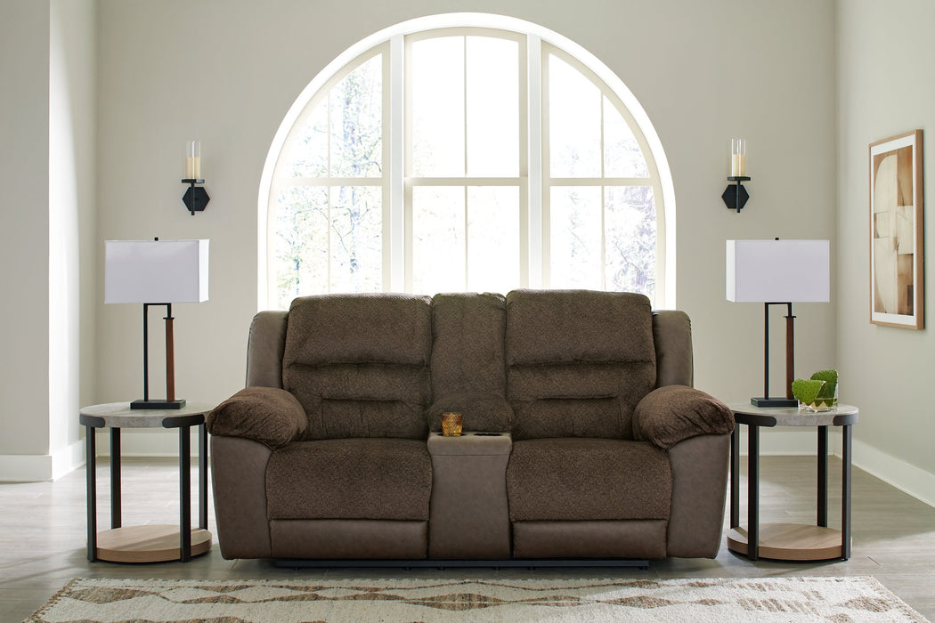 Dorman Reclining Loveseat with Console - Yulissa Home Furnishings (NJ)