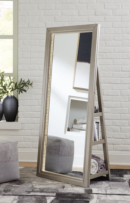 Evesen Floor Standing Mirror with Storage - Yulissa Home Furnishings (NJ)