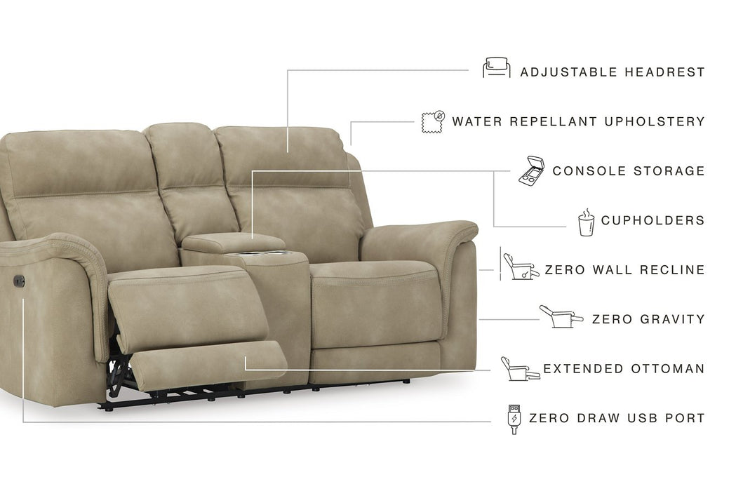 Next-Gen DuraPella Power Reclining Loveseat with Console - Yulissa Home Furnishings (NJ)