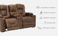 Owner's Box Power Reclining Loveseat with Console - Yulissa Home Furnishings (NJ)