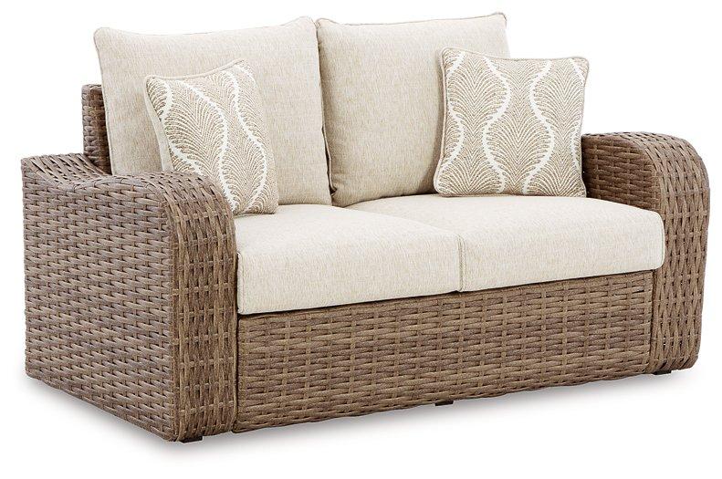 Sandy Bloom Outdoor Loveseat with Cushion