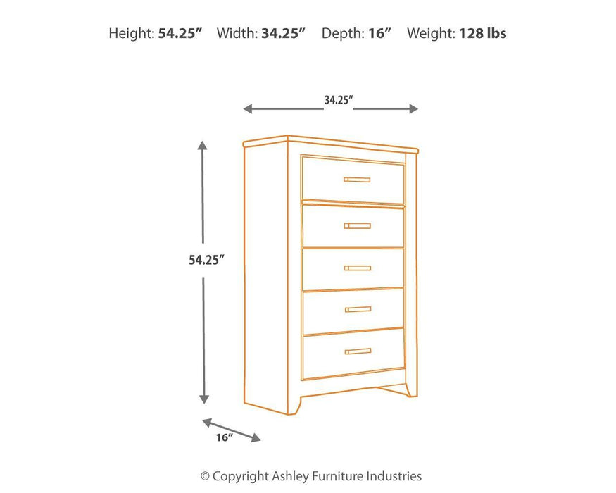 Zelen - Five Drawer Chest