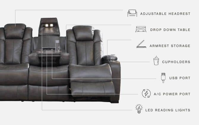 Turbulance - Pwr Rec Sofa With Adj Headrest