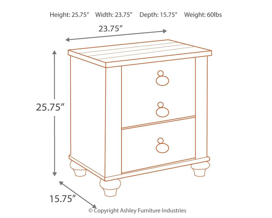 Willowton - Two Drawer Night Stand