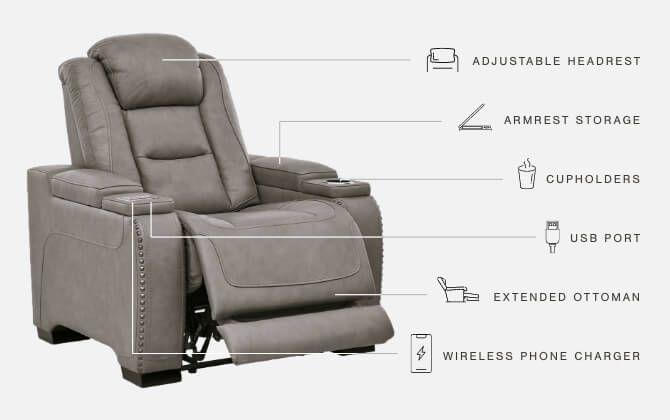 The Man-den - Pwr Recliner/adj Headrest