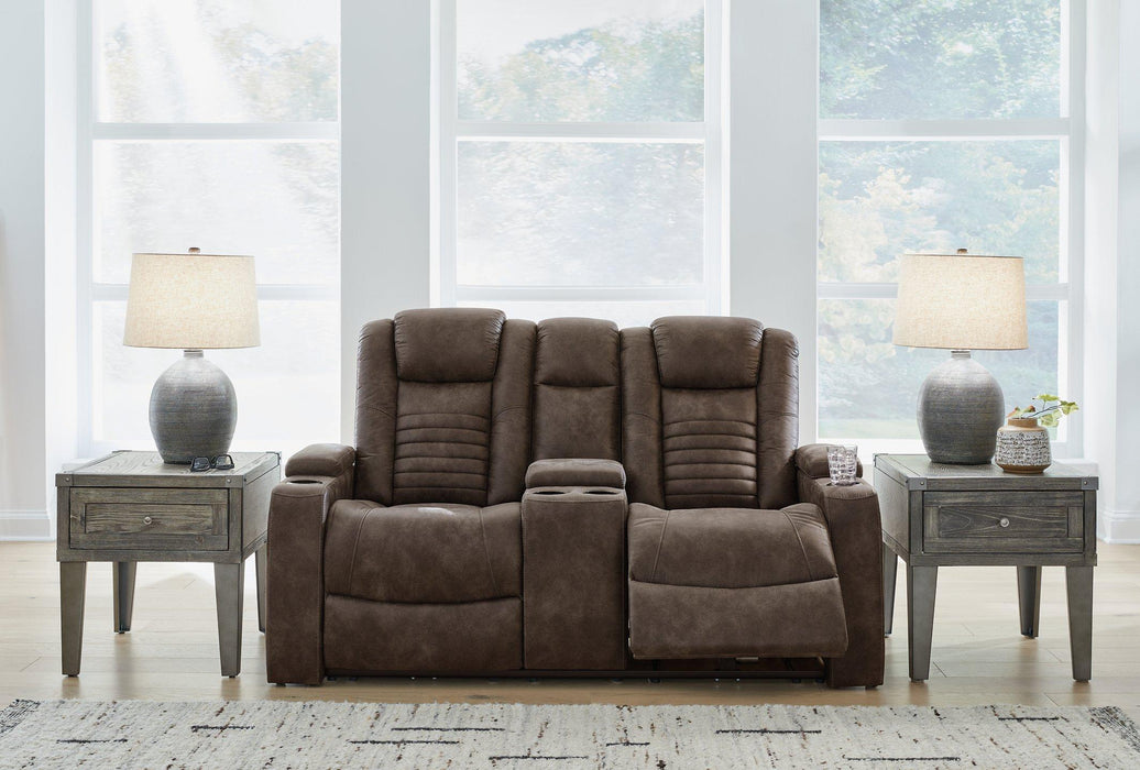 Soundcheck Earth Power Reclining Loveseat with Console