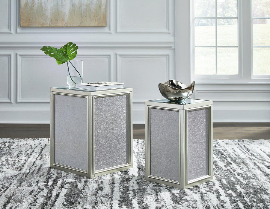 Traleena Silver Finish Nesting End Table (Set of 2)