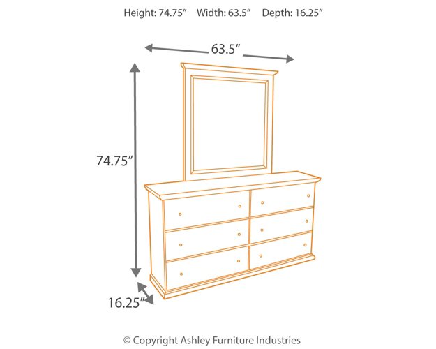 Bostwick Shoals Dresser and Mirror - Yulissa Home Furnishings (NJ)