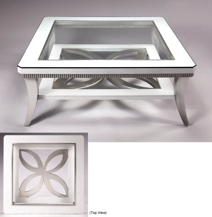 White and Silverleaf 2 Tier Occasional Table