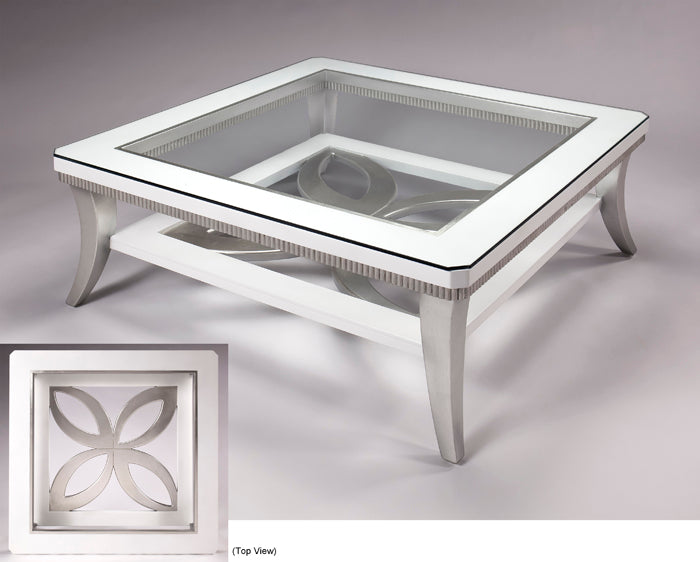 White and Silverleaf 2 Tier Occasional Table