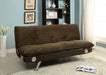 GALLAGHER Dark Brown/Chrome Futon Sofa w/ Bluetooth Speaker, Brown image