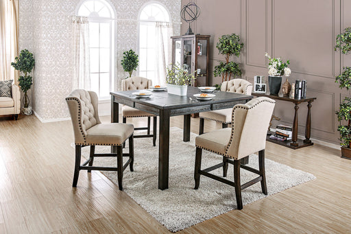 SANIA 7 Pc. Sq Counter Ht. Table Set w/ Wingback Chairs image