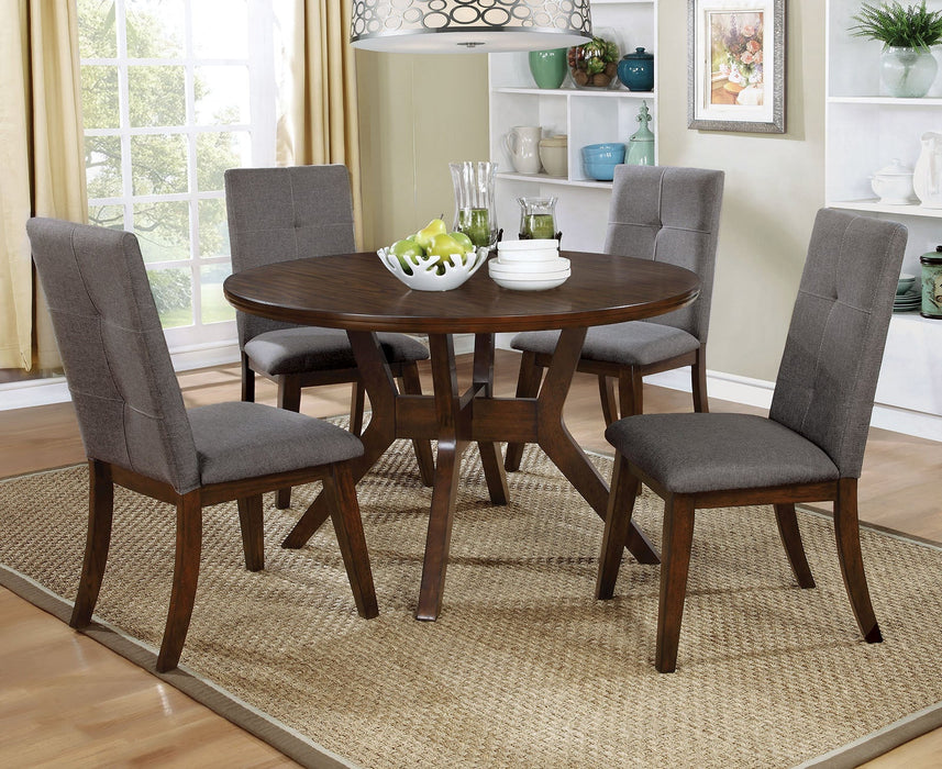 Abelone Gray, Walnut 5 Pc. Round Dining Table Set image