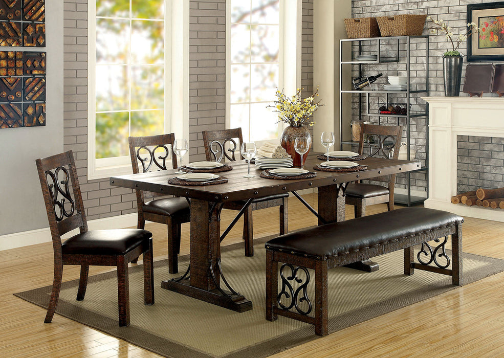 PAULINA Rustic Walnut, Espresso 7 Pc. Dining Table Set image