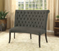 Nerissa Gray/Antique Black Round Love Seat Bench, Gray Fabric image