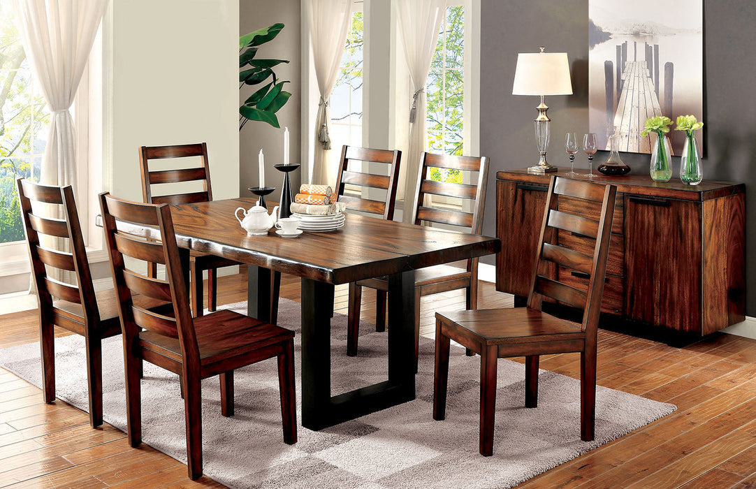 MADDISON Tobacco Oak 6 Pc. Dining Table Set w/ Bench image