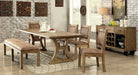 GIANNA Rustic Oak 6 Pc. Dining Table Set w/ Bench image