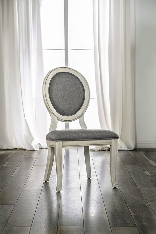 Kathryn Antique White/Gray Side Chair, Antique White (2/CTN) image