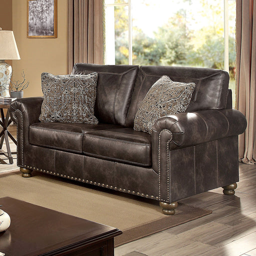 BEMUS Loveseat w/ Pillows, Dark Brown image