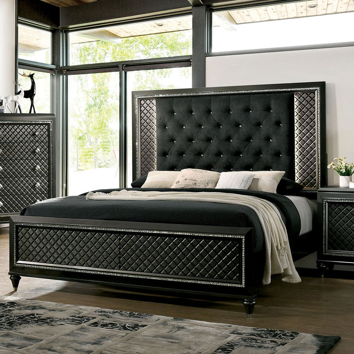 Demetria Metallic Gray E.King Bed