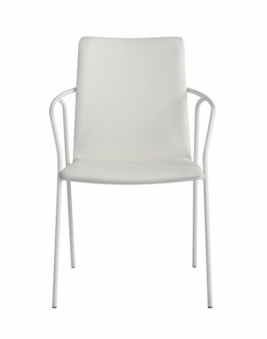 ALICIA Contemporary White Upholstered Arm Chair