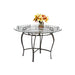 0710 Transitional Style Dining Set with Wrought Iron Glass Table & Chairs-YULISSA HOME FURNISHINGS LLC