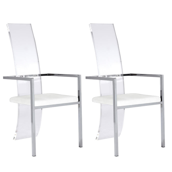 LAYLA Contemporary Acrylic High-Back Upholstered Arm Chair