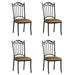 0710 Transitional Style Dining Set with Wrought Iron Glass Table & Chairs-YULISSA HOME FURNISHINGS LLC