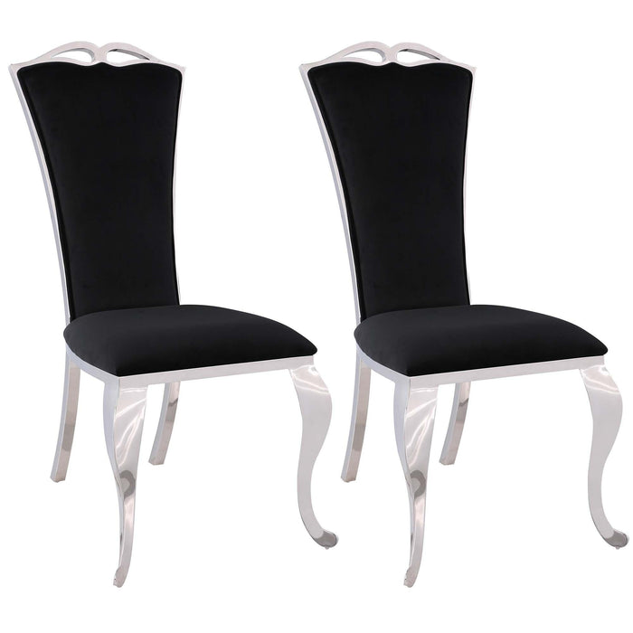 JAMIE Modern Tall-Back Side Chair w/ Cabriole Legs