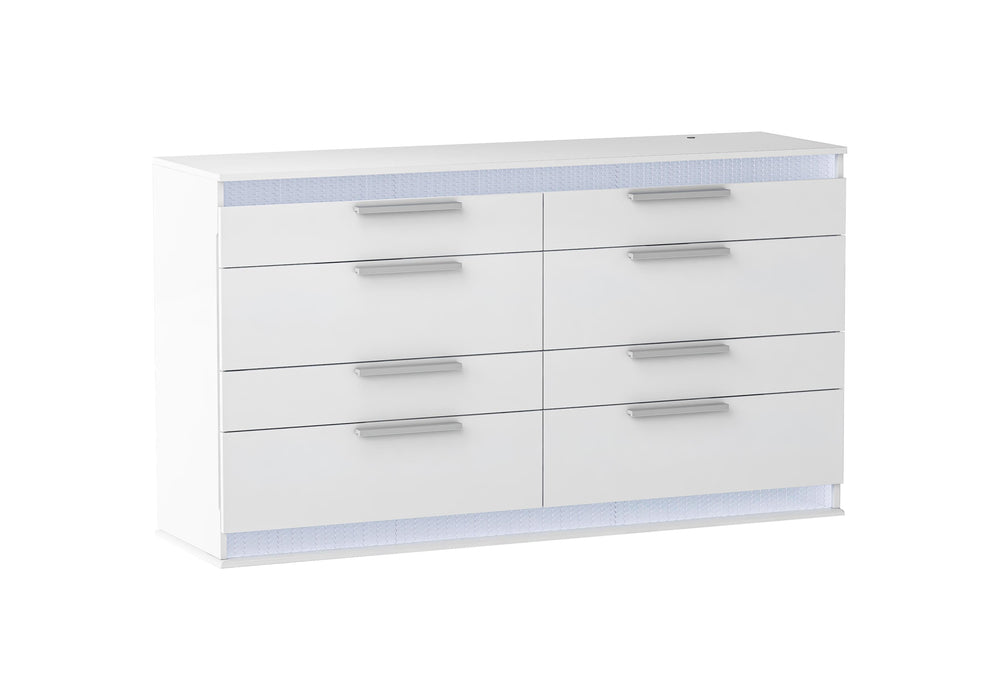 MOSCOW Modern Gloss White 8-Drawer Dresser