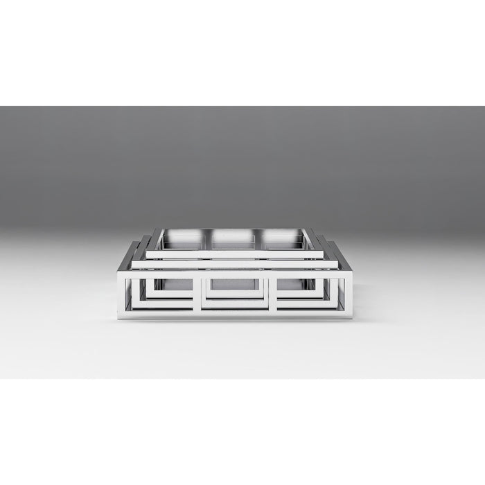 1008-TR Rectangular Stainless Steel Mirrored Nesting Trays