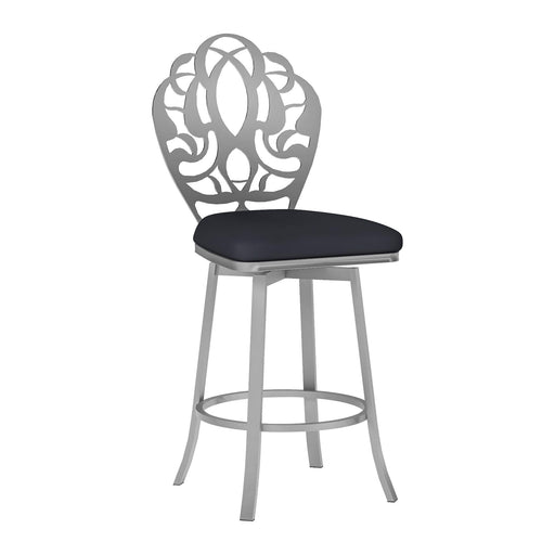 0404 Laser Cut Back Memory Back Swivel Counter Stool-YULISSA HOME FURNISHINGS LLC