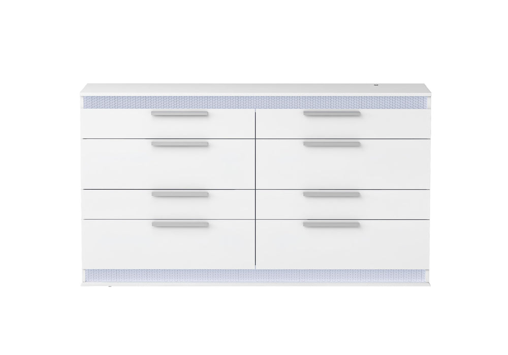 MOSCOW Modern Gloss White 8-Drawer Dresser