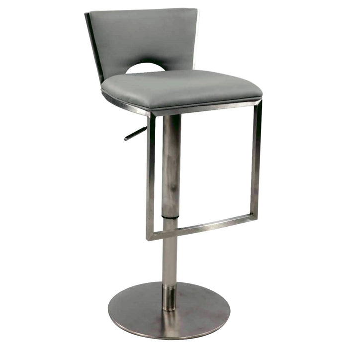 0516 Low Back Upholstered Pneumatic-Adjustable Stool-YULISSA HOME FURNISHINGS LLC