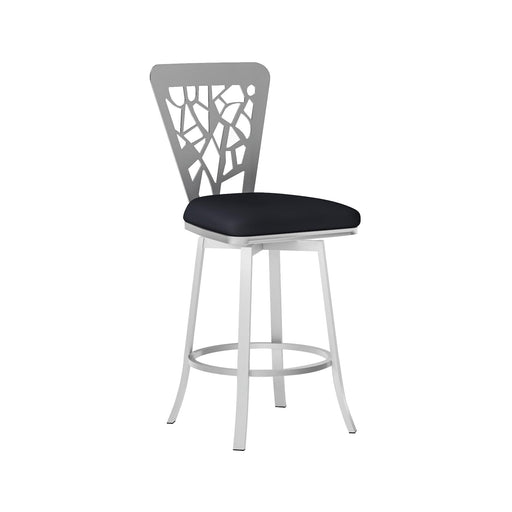 0413 Laser Cut Back Memory Swivel Counter Stool-YULISSA HOME FURNISHINGS LLC