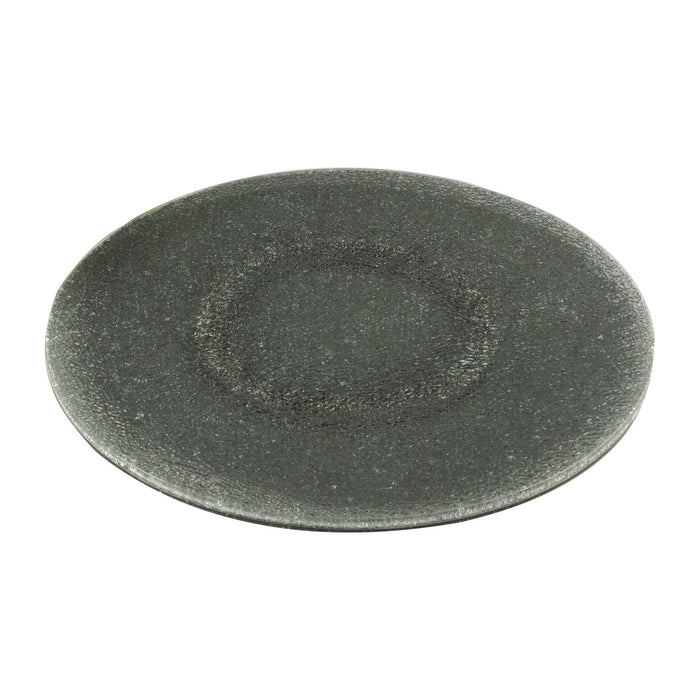 LAZY SUSAN 24� Round Gray Crackled Glass Lazy Susan