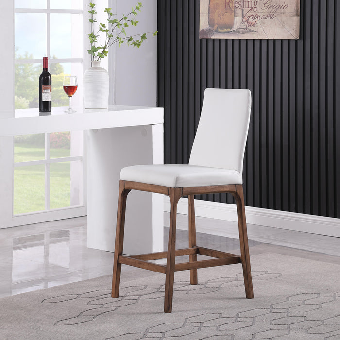 ROSARIO Modern Counter Stool w/ Solid Wood Base