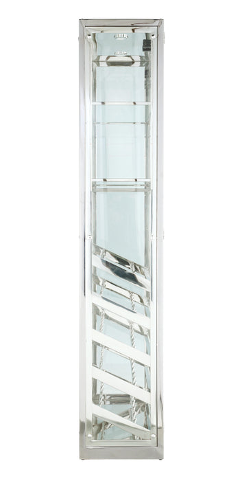 6655 Contemporary Glass Curio w/ Wine & Stemware Racks