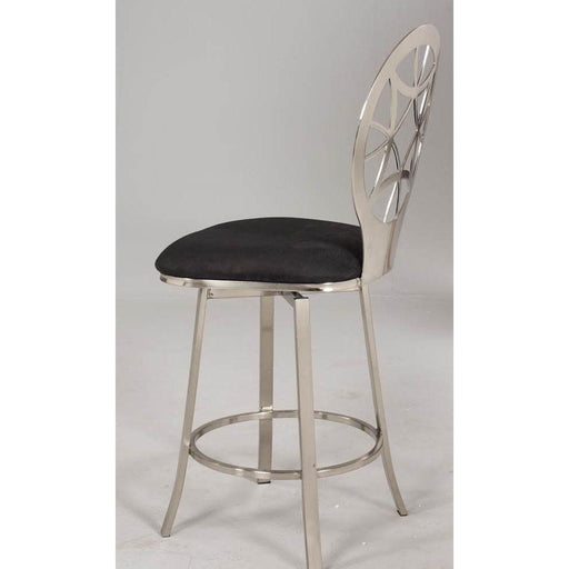 0410 Laser Cut Round Back Memory Swivel Counter Stool-YULISSA HOME FURNISHINGS LLC