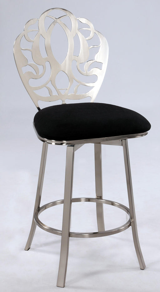 0404 Laser Cut Back Memory Back Swivel Counter Stool-YULISSA HOME FURNISHINGS LLC